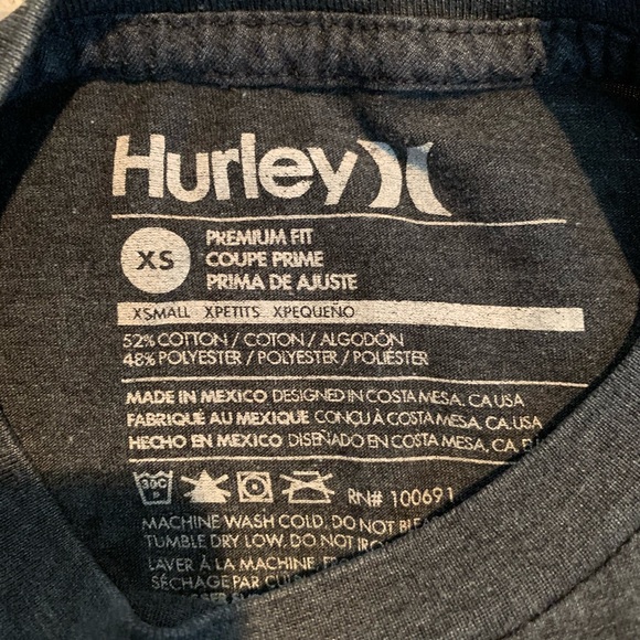 GUC BOYS HURLEY grey t-shirt, size XS youth - Picture 2 of 2